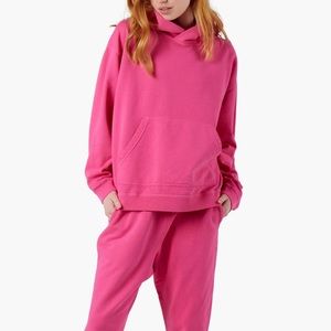 TKEES Hoodie and Jogger in Cherry Pink size 0